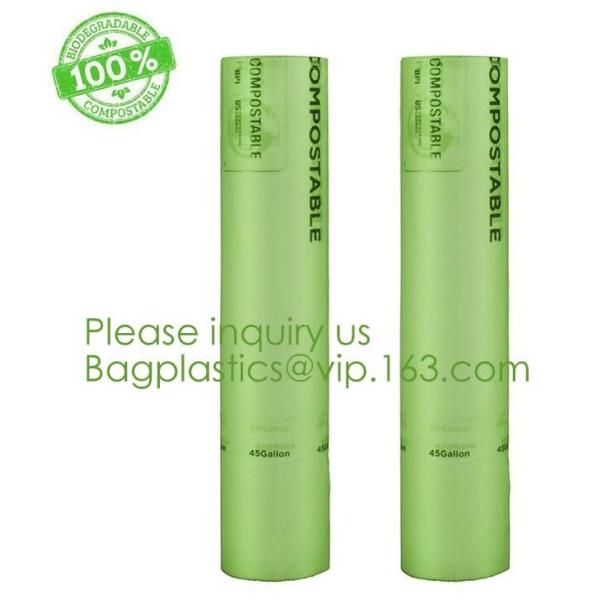64 Gallon compostable trash bag biodegradable garbage bag, 0.9 Mil, 47"W x 60"H,cornstarch made 100% eco friendly direct