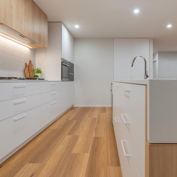 Diy Modular Timber Wood Veneer Kitchen Cabinet White Grain