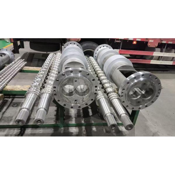 Customized Double Screw And Barrel For Recycling Granulation Parallel Twin Screw 0.015mm/M Straightness