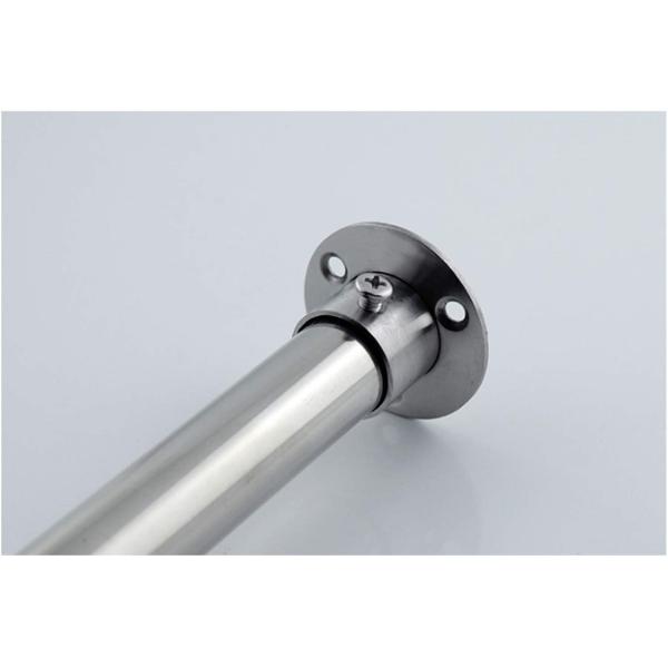 Stainless Steel Closet Rod Flange Set Socket Die Casting Wardrobe Shower Curtain Rod Bracket