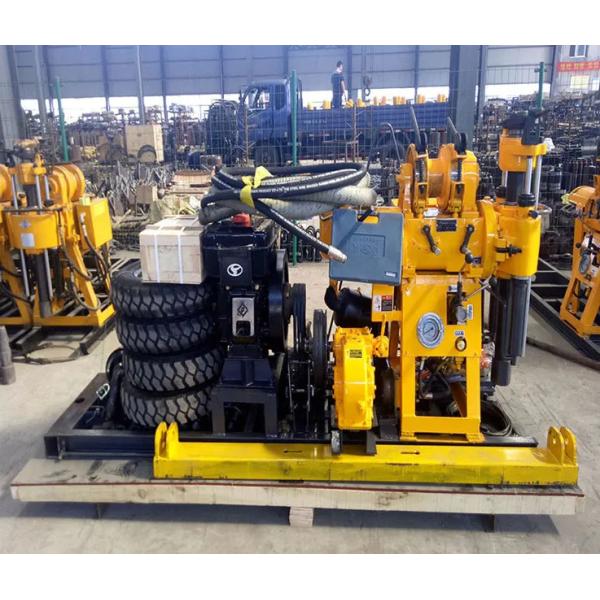 GK 200 Portable Hydraulic Crawler Mounted Drilling Rig With 8 Wheels Folding Tower For Water And Exploration