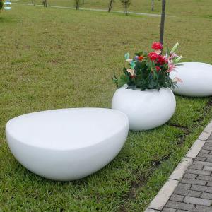 Custom Logo Resin Table Sets Garden Fiberglass Table Bench Furniture