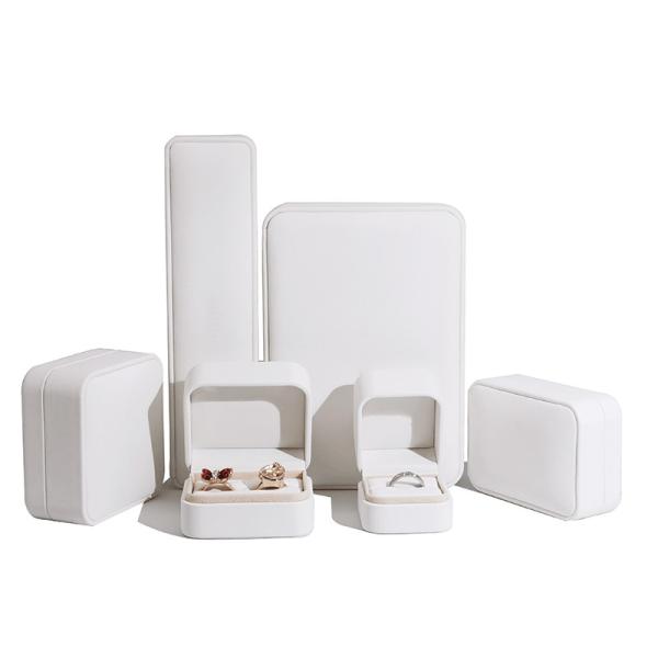 CMYK 4C Velvet Magnetic Jewelry Box Leather Wedding Ring Box Silver Stamping