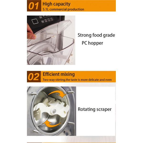 LED Waterproof Screen Table Top Hard Ice Cream Machine Commercial Frozen Yogurt Maker