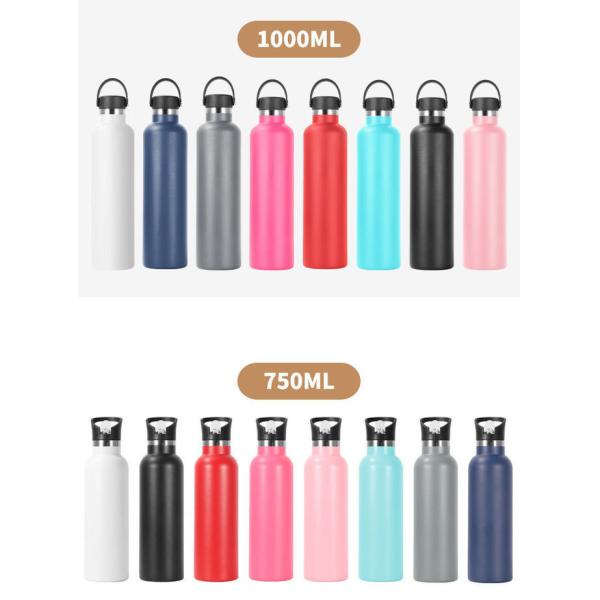 Wide Mouth Vacuum Insulated Stainless Steel Water Bottle With Leakproof Closeable Lid For Cold Water Drinks, Sports, Travel, Car And School