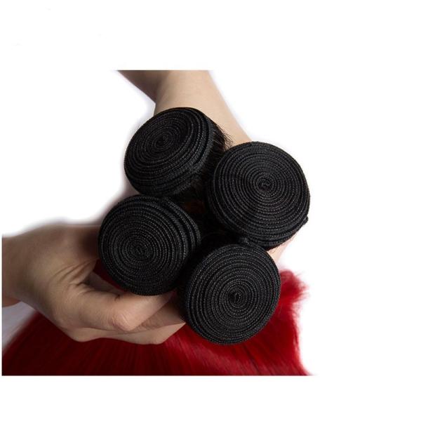 #T1B/Red Straight Remy Human Hair Bundles Sew In Weave Bundles Brazilian Bundle Deals