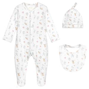 baby rompers 3pcs hat bit gift packed newborn infant gift set long sleeve