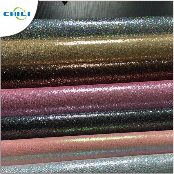 Wholesale New Design Pu Rexine Mesh Glitter Fabric Price