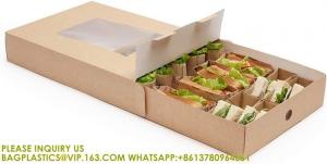 China Catering Boxes-Cover With Window, Side Lock, Kraft Paper Catering Food Containers, Recyclable, Inserts Sold Sep on sale