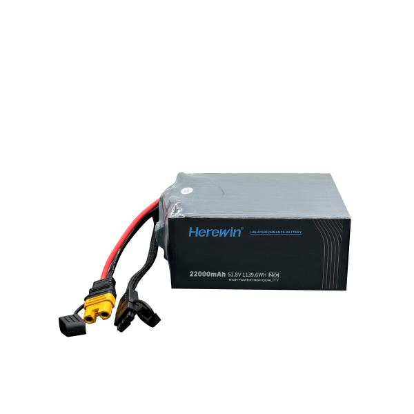 Herewin 14S 51.8V 22000mAh LiPo Uav Drone Battery Pouch Pack 25C Battery For Drones