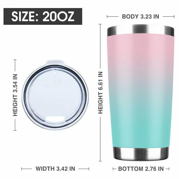Exquisite Design Stainless Steel 20 Oz Tumbler Bulk With Lid And Straw Colored Powder Coated Wine Tumbler Double Wall Vacuum Insulated Easy To Clean