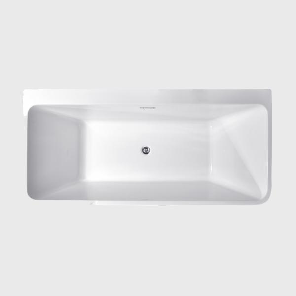 Alkali Free White Acrylic Back To Wall Bathtubs Freestanding Deep Soaking 1400mm