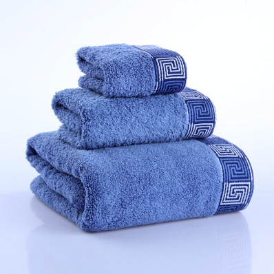 Luxury Terry Plain Dyed 100% Cotton Soft Face Towel Bath Towel Set thickening jacquard