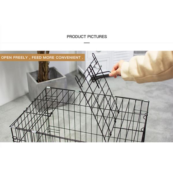 Stainless Steel Foldable Pet Cage Collapsible Metal Pet Crate With Removable Tray