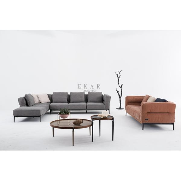 Italian Design Linen Corner Couch Modern Sofa Set for Living Room