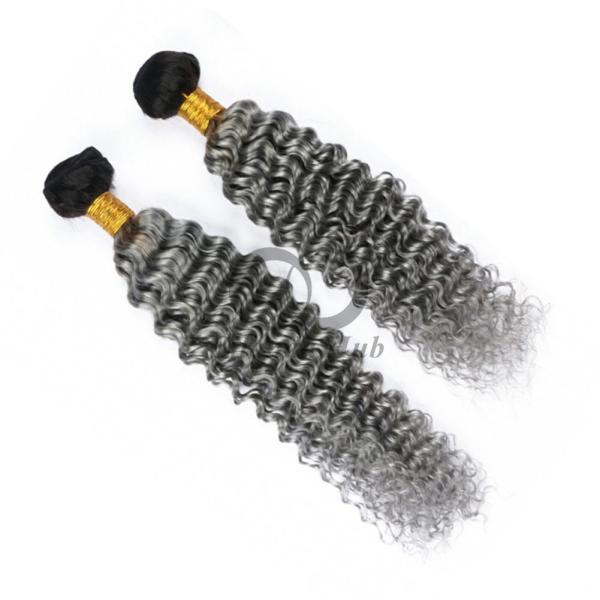#T1B/Grey Deep Wave Remy Human Hair Bundles Sew In Weave Bundles Brazilian Bundle Deals