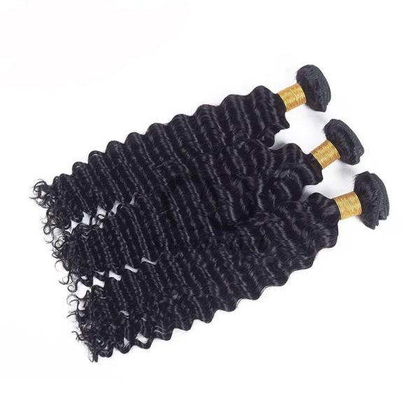 Natural Black Deep Wave Remy Human Hair Bundles Sew In Weave Bundles Brazilian Bundle Deals