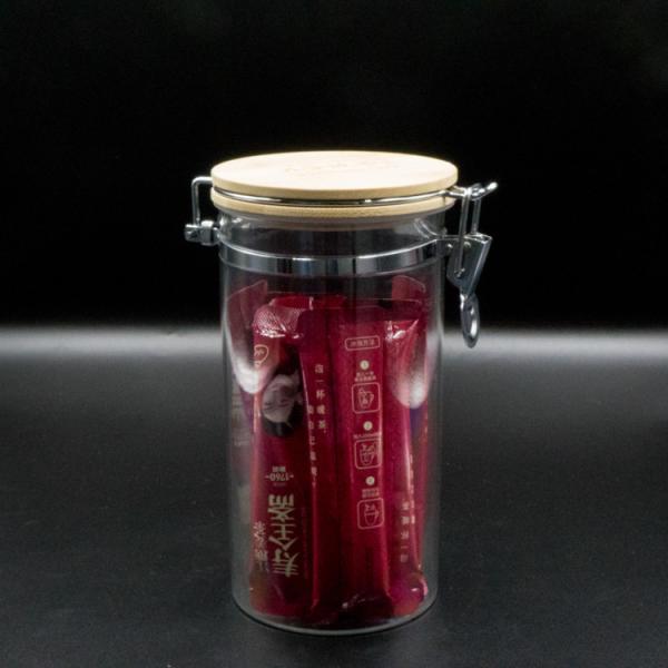 round PS Bamboo Lid Jar Storage Containers 160ml natural color