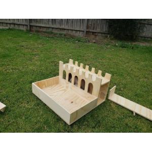 Zoopollo Diy Large Rabbit Castle House With Feeding Station