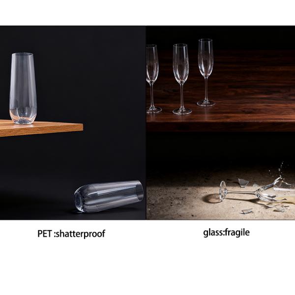 Clear Plastic Wine Cup 12Oz Unbreakable & Crystal Plastic Stemless Champagne Glasses for Parties Weddings