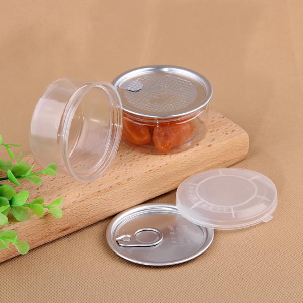 PET Plastic Food Packaging 67mm 100ml Clear Plastic Cylinder