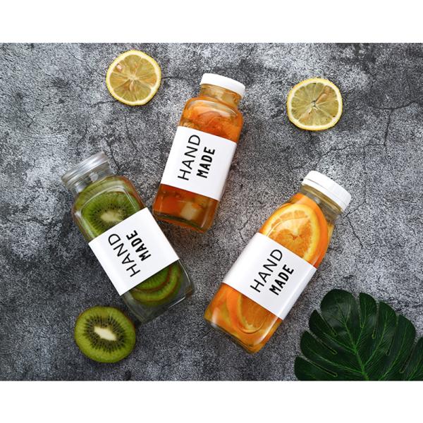 Clear / Frosted Tough Glass Beverage Bottle Reusable Tight Seal Eco Friendly