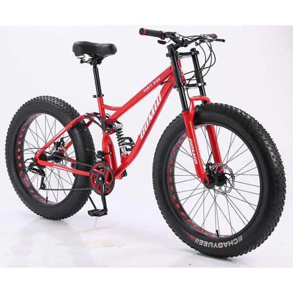 26 Inches Snow full suspension Mountain Bike Big Tire fat Bicycle with carbon steel Frame Material Customizable