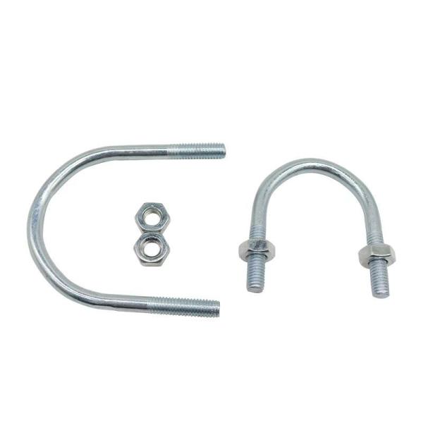 Made in China Blue and White Galvanized U-bolt High Quality and Low-priced U-shaped Bolt Customizable U-shaped Pipe Clamp