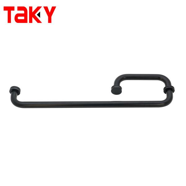 Stainless Steel 304 Black Glass Door Handle Shower Round Door Handle