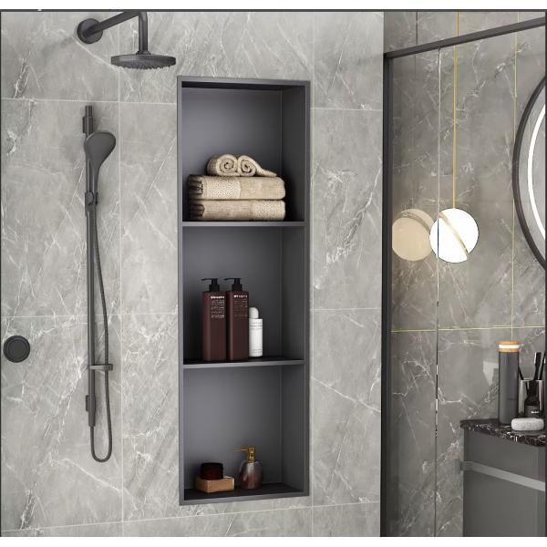 Double Shelf Shower 316 Stainless Steel Niche In PVD Matte Black Color Coated