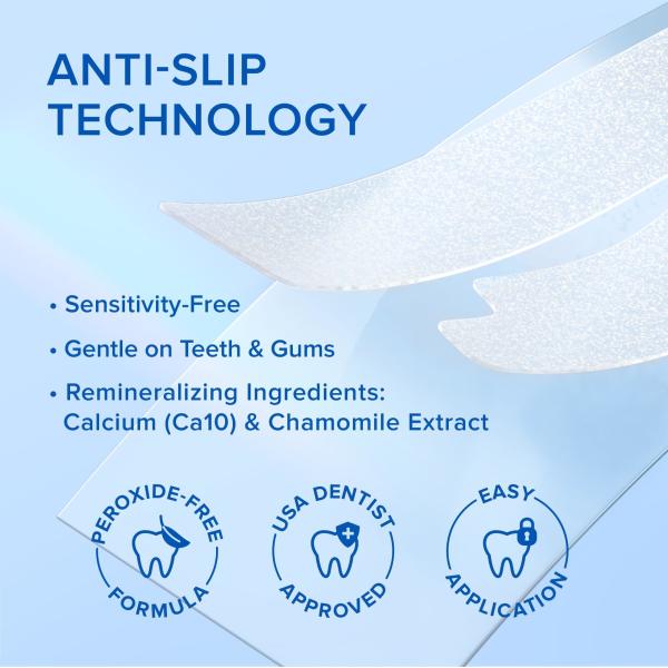 Mint Flavor Tooth Whitening Strips With Calcium Formula For Gentle Dental Care 28 Pack