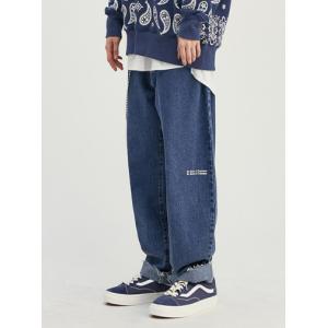 China Crocheted Curly Hemmed Men'S Loose Jeans Street Style on sale