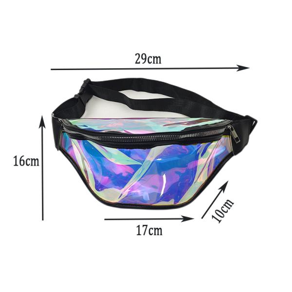 Laser Clear Pvc Holographic Fanny Pack Waist Bag Waterproof Waist Bag