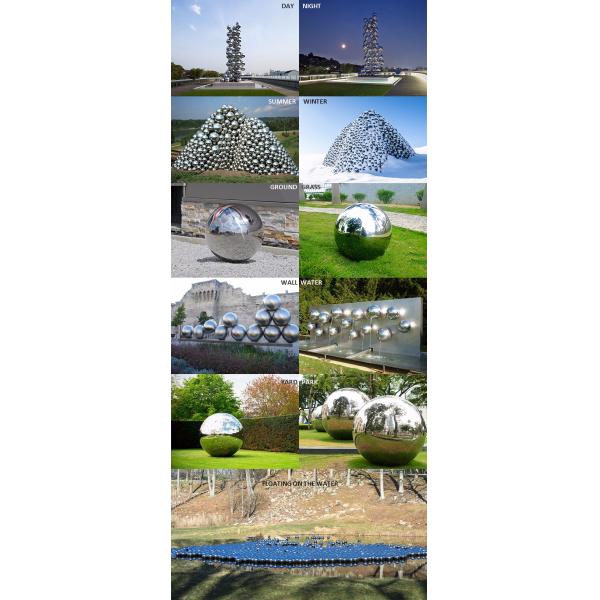 316 Grade 36" 900mm Hollow Metal Balls , Stainless Steel Round Balls Art Show