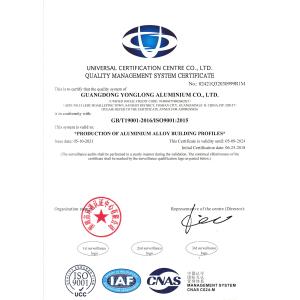 Guangdong  Yonglong Aluminum Co., Ltd.  Certifications