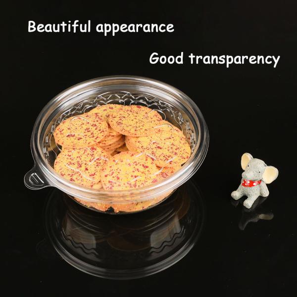 Round Clear Cookies Pastry Disposable Plastic Food Box Desserts Salads