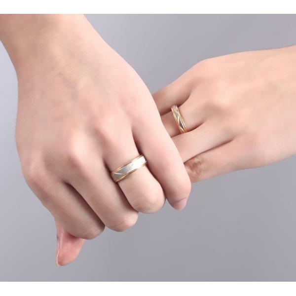 Wedding Stainless Steel Gold Couples Promise Rings 6mm Men And 4mm Women Third Party Appraisal