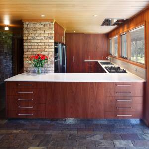 Quality Brown Wood Veneer Kitchen Cabinet Sets Dark Complete Modular Kitchen for sale