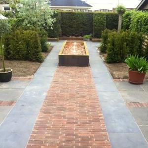 Weather Resistant Rusted Steel Water Feature 600mm Rectangular