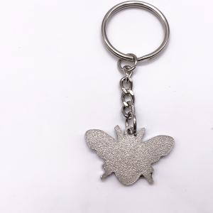 Butterfly Shape Custom Metal Keychains , Soft Enamel Keychain With Epoxy
