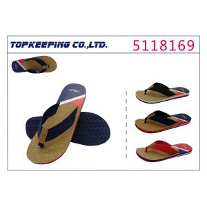 Quality Outdoor Beach Flat Male Flip Flop PU Print Sole for sale