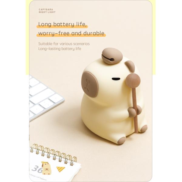 Cute Silicone Capybara Night Light Children's Nightlight Gift Usb Rechargeable Animal Silicone Night Lamp