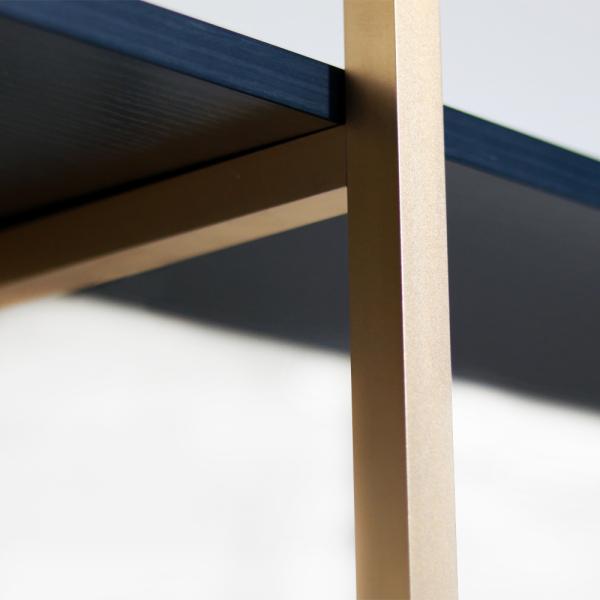 SGS 3 Layer Gold Aluminum Metal Frame Wall Shelf 820mm For Home Decor