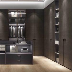 Black Swing Door Bedroom Glass Wardrobe Closets Melamine Custom