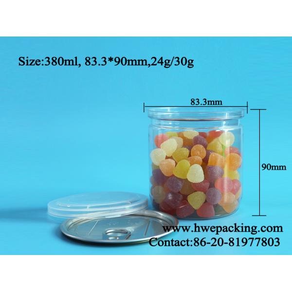 Supermarket Packaging Airtight Leak Proof PET Plastic Cookie Canisters With Easy Open Lids