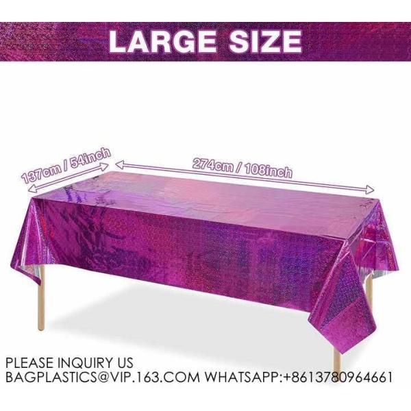 Laser Rainbow Theme Party Tablecloth Aluminum Film Birthday Wedding Party Decoration Disposable Tablecloth Decoration
