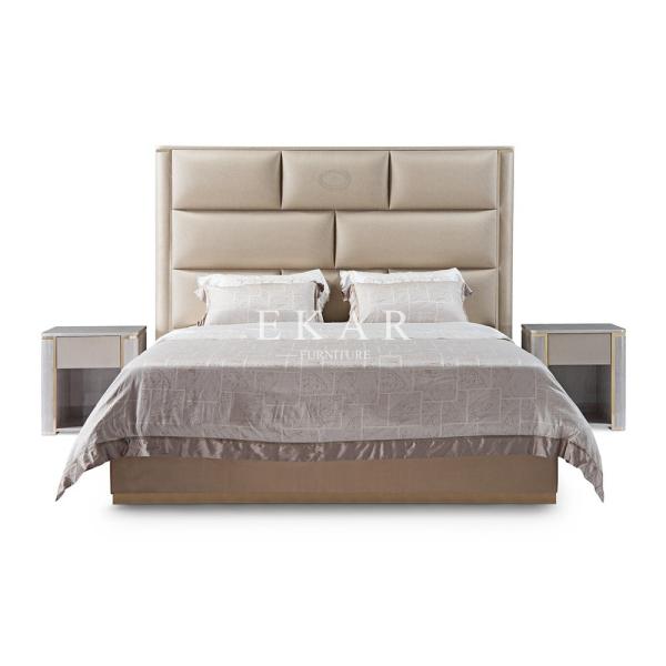 Latest Bedroom Furniture Design Upholstered Modern Leather Bed W009B10A