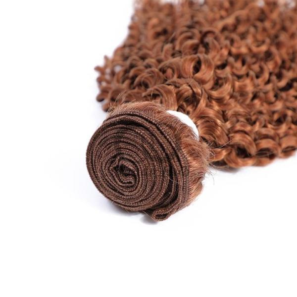 #30 Medium Auburn Kinky Curly Remy Human Hair Bundles Sew In Weave Bundles Brazilian Bundle Deals