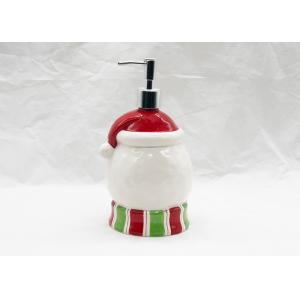 Snowman Christmas Soap Dispenser , Cute Ceramic Lotion Dispenser Pump