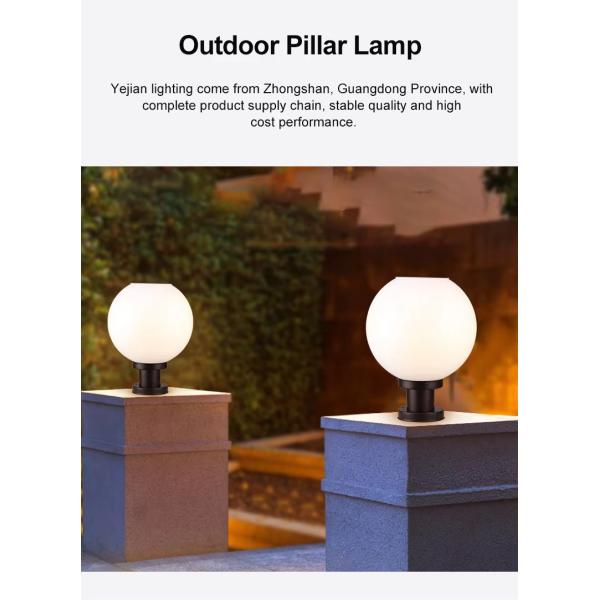 Acrylic Round Ball Solar Lights 67LM Solar Gate Post Light White